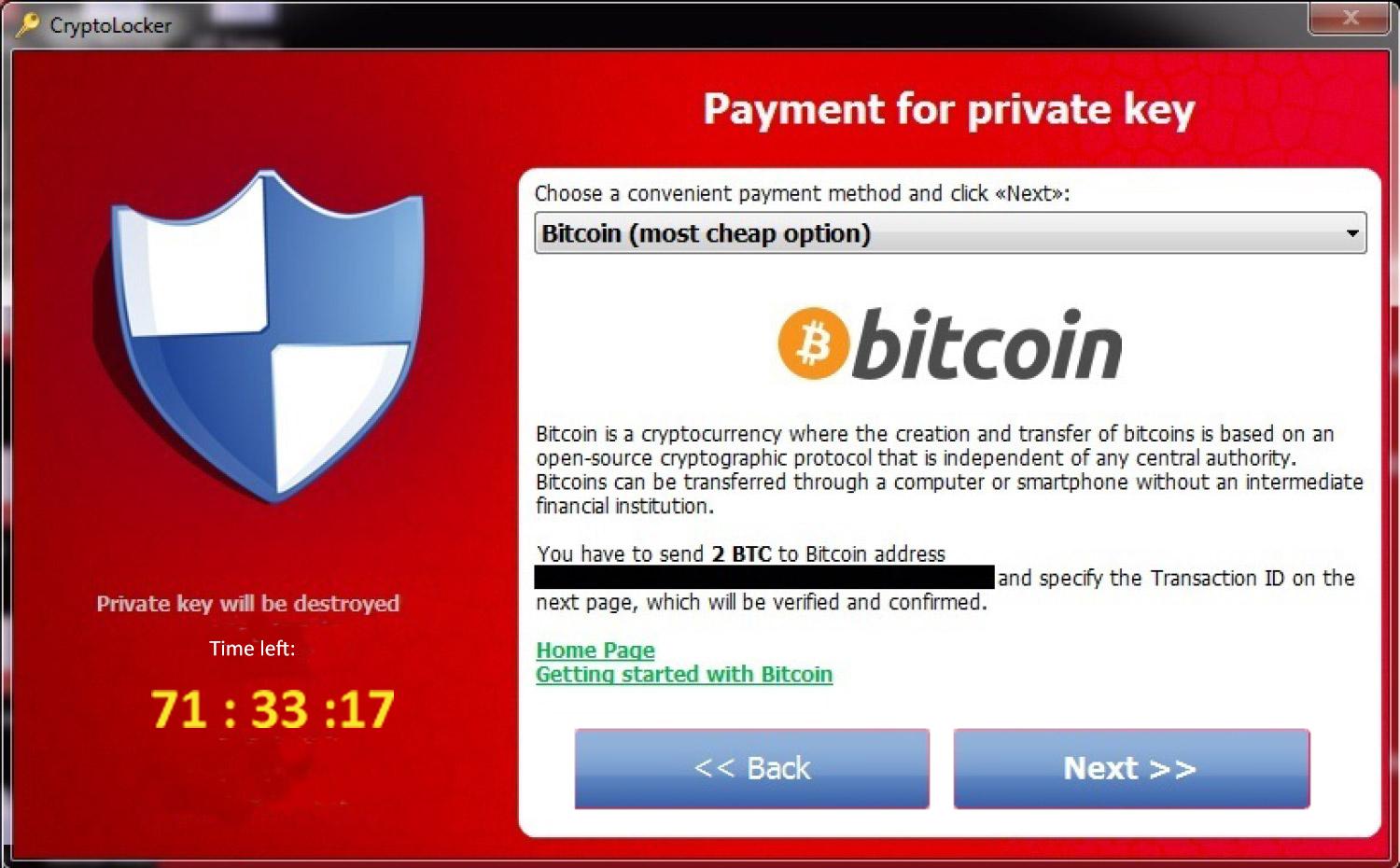 CryptoLocker Message